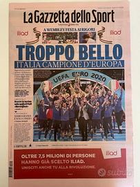 Gazzetta Vittoria Europei 2021 “Troppo bello”