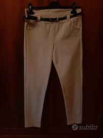 Pantalone jeggins beige