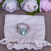 Aurora anello con Swarovski centrale verde 
