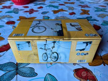 porta biciclette da soffitto con carrucola