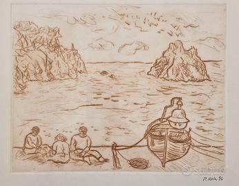 Pietro Rosa "Pescatori" Puntasecca 27x20