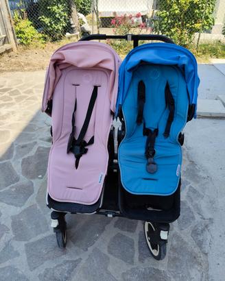 Passeggino doppio BUGABOO DONKEY colore blu e rosa