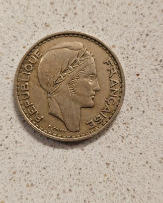 100 Franchi Algeria 1950 rara moneta coloniale
