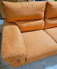 Divano poltronesofà 3 Posti Sfoderabile Arancio