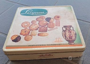 Scatola di latta vintage Lazzaroni Saronno