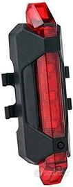 Fanalino Posteriore Bici 5 LED Impermeabile Rosso