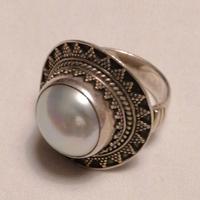 anello in argento e perla