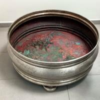 Fioriera da esterno interno in peltro rotonda