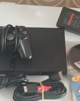 playstation 2 con giochi + joestick +cavi colleg