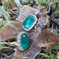 Set Gioielli Verde Smeraldo ( Collana e Anello )