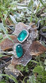 Set Gioielli Verde Smeraldo ( Collana e Anello )