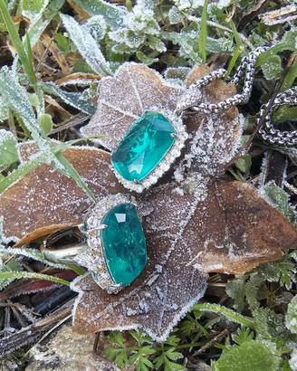 Set Gioielli Verde Smeraldo ( Collana e Anello )