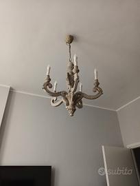 Shabby chic Lampadario 5 bracci