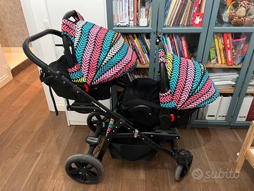 Trio, passeggino gemellare Onyx Tandem