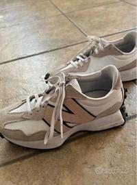 New Balance 327 Pelle Bianca Logo Rosa