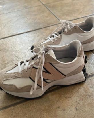 New Balance 327 Pelle Bianca Logo Rosa