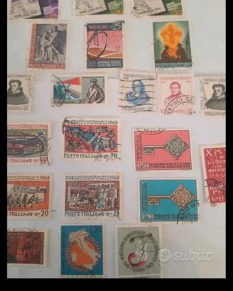21 francobolli italiani usati anni 60
