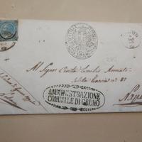 Piego Lettera 1865 da GRUMO a Napoli - 20c V.E. II
