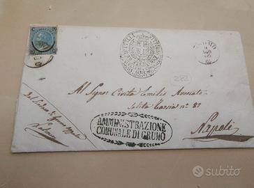 Piego Lettera 1865 da GRUMO a Napoli - 20c V.E. II
