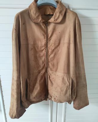 Giacca scamosciata in pelle (Renna) marrone chiaro