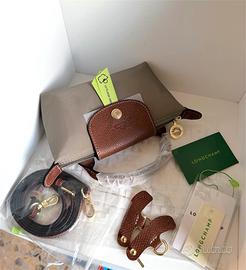 Longchamp Mini Dove Grey con tracolla