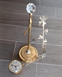 Orologio al quarzo retrò,in telaio placcato oro