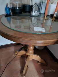 tavolo tondo in rovere antico