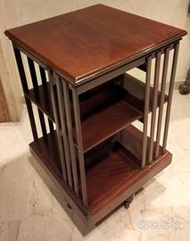 Libreria girevole antica inglese edoardiana,mogano