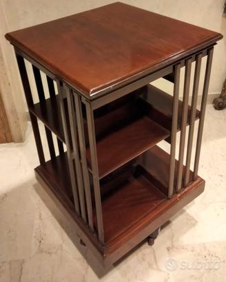 Libreria girevole antica inglese edoardiana,mogano