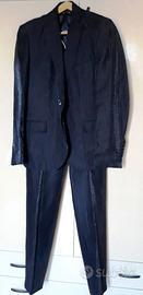 Abito completo uomo cerimonia lino taglia 44 nero