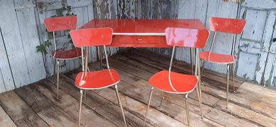 tavolo rosso formica vintage