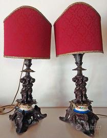 Coppia di elaborate lampade liberty