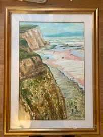 Quadro “Scogliera e bagnanti” – C. Tortora (1994)