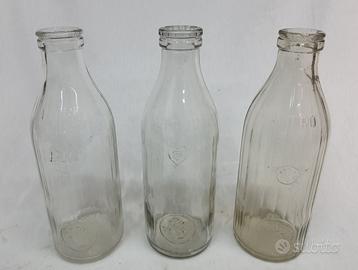 Bottiglie del latte in vetro da 1 litro vintage