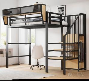 Letto a soppalco Lettino 90x200 cm, castello