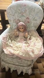 Bambola in ceramica vintage – abito romantico