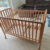 Lettino Pali Faggio Neonato Sponde Rotelle