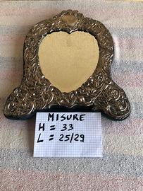 Specchio vintage con cornice in argento