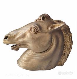 SCULTURA CAVALLO SCOLPITO FIRMATO 