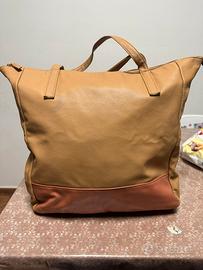 Borsa color sabbia e rosa