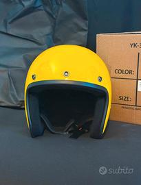 Casco jet 3 bottoni giallo - NUOVO
