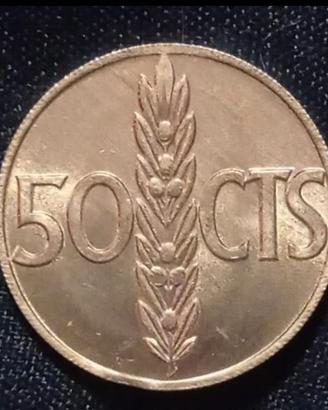 Moneta da 50 centesimi di Peseta Spagna 1966