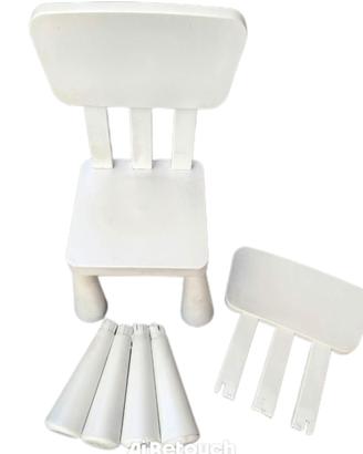 Sedia bambino Ikea Mammut bianca con ricambi