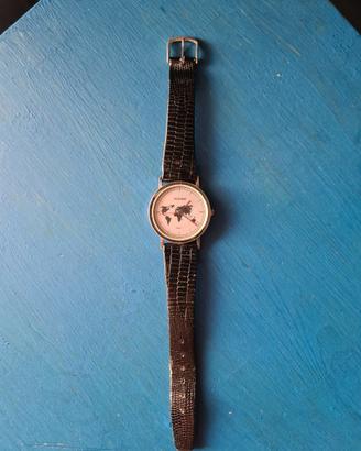 Orologio vintage TEOGRAF Swiss Quartz con mappa