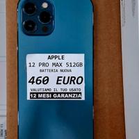 IPHONE 12 PRO MAX 512gb BATTERIA NUOVA
