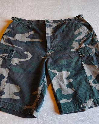 Pantaloncino cargo militare mimetico tg XL Cotone