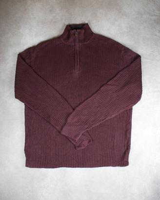 Calvin Klein ribbed sweater-Zip-Red-Size L
