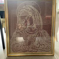 Quadro Madonna fatta a mano in filet