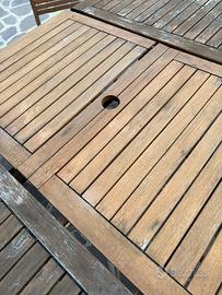 Tavolo da giardino legno + 6 sedie