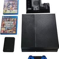 PS4 500 GB+Base Ricarica+SSD Esterna 1 TB+2 Giochi